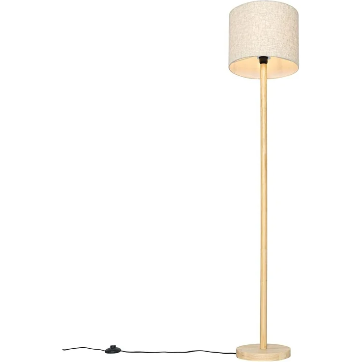 Qazqa Stehlampe Mels, ohne Leuchtmittel, E27, Naturel, Landhaus, Holz, 1-flammig – Bild 8