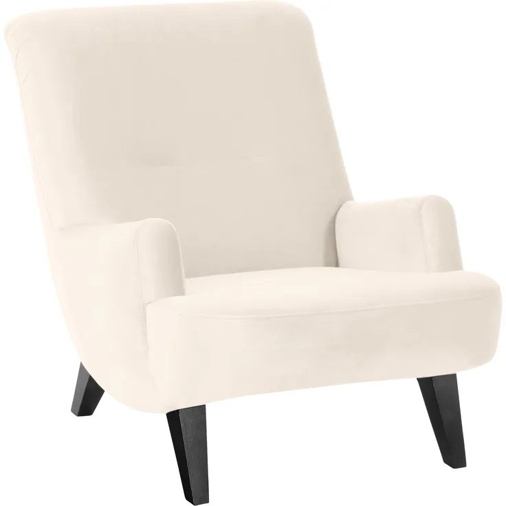 Sessel Kajsa 71x80x101 Bezug Samtvelours Buche schwarz/creme