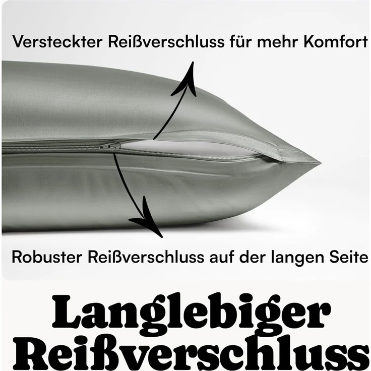 Seralino Bettwäsche Set in Gr. 135x200, 155x220, 200x200 cm, 100% Lyocell (Tencel), Besonders weich & atmungsaktiv – aus natürlichen Eukalyptusfasern – Bild 5