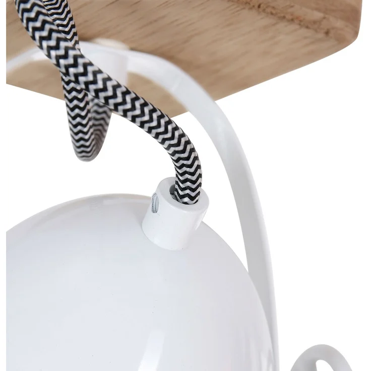 LED Deckenleuchte, Holz, weiß, Spot beweglich, H 18 cm – Bild 6