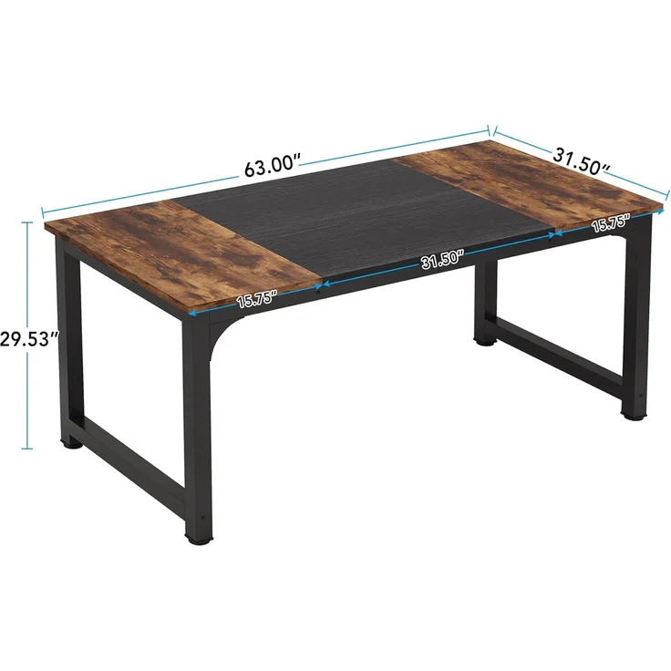 LITTLE TREE 63-Zoll-Großschreibtisch für Führungskräfte, einfacher Computerarbeitsplatz mit 31,5-Zoll-Extrabreit-Arbeitsplatte für das Homeoffice – Bild 6