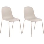 CLP 2er Set Stühle Hardin, stapelbare gartenstühle, wetterfest und UV-beständig,hellgrau