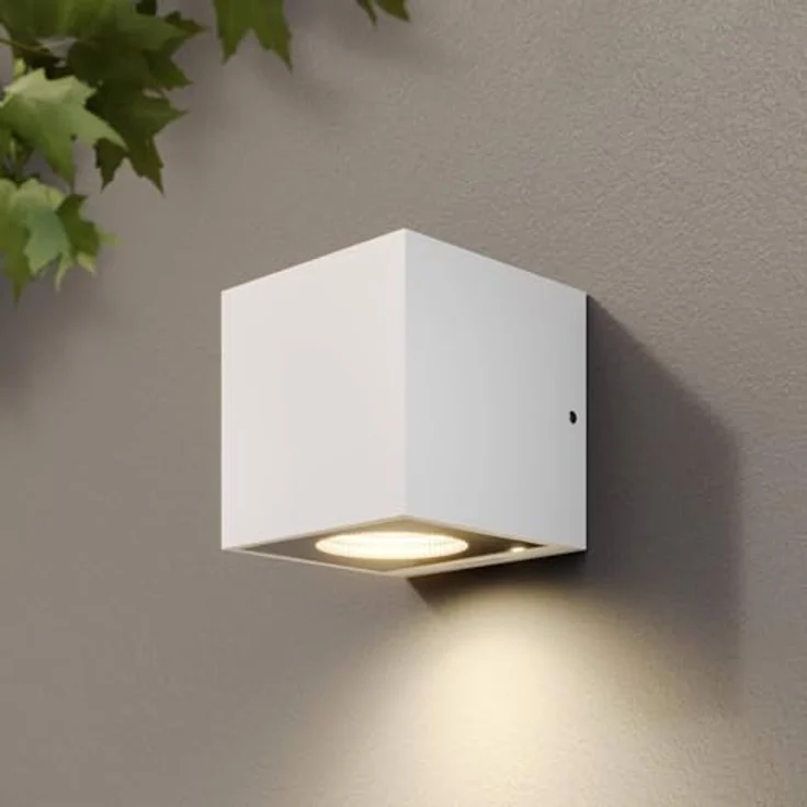 Arcchio LED Wandleuchte Tassnim, moderne Außenwandleuchte in Weiß aus Aluminium, 1-flammig, IP65 für Terrasse & Balkon – Bild 2