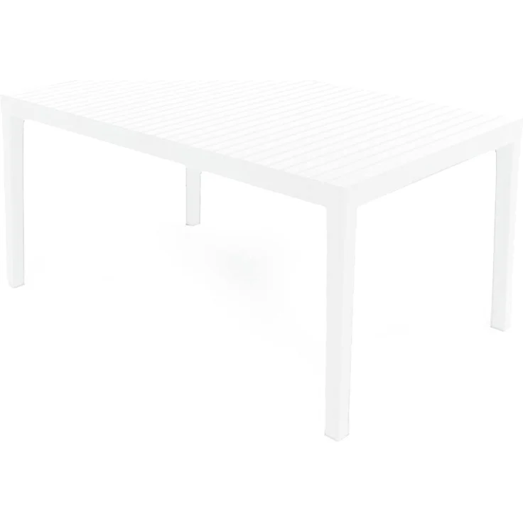 Dmora - Außentisch Maratea, rechteckiges Esszimmerregal, Mehrzweck-Gartentisch, 100% Made in Italy, 150 x 90 x 72 cm, Weiß – Bild 3