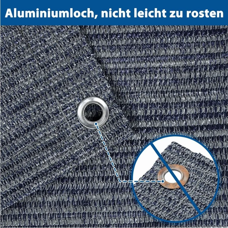 FIVMEN Outdoorteppich Vorzeltteppich Camping Matte HDPE Markisenteppich Bläulich-grau, 2x2m, mit Aluminiumschlaufen Zeltunterlage+Tragetasche Verschiedene Größen – Bild 3