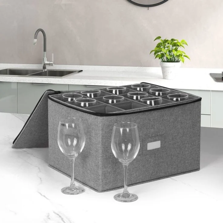 Relaxdays Aufbewahrungsbox für Geschirr 2er Set – Bild 2