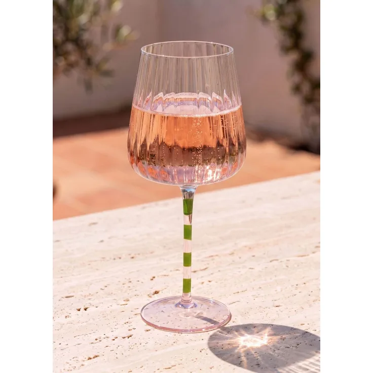 Hermia Concept 'BRD0138 - 4'lü' Weingläser-Set (4-teilig), Rosa / Grün, 23 x 10 x 10 cm, 600 ml