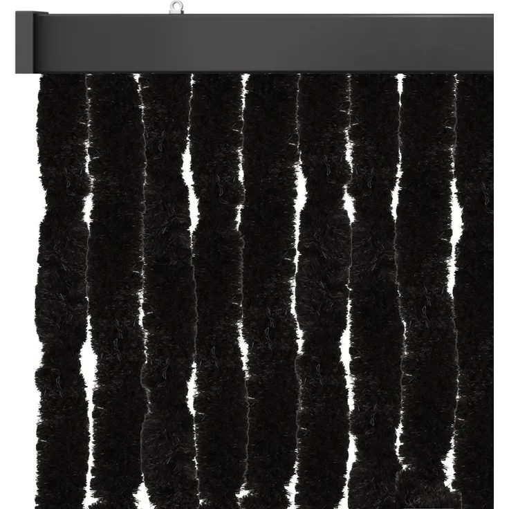 Flauschvorhang 100x220 ( Schwarz ), perfekter Insekten- und Sichtschutz für Ihre Balkon- und Terrassentür, viele Farben