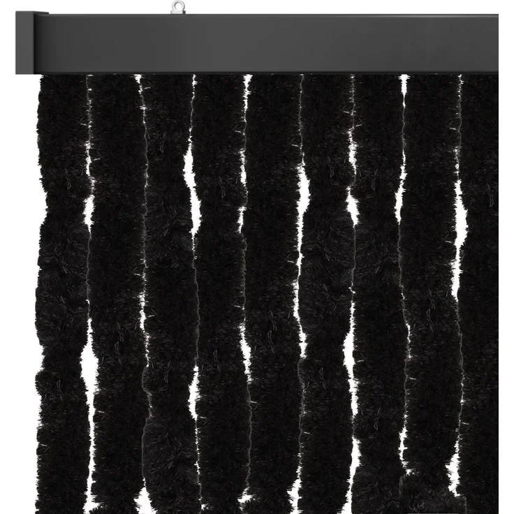 Flauschvorhang 100x220 ( Schwarz ), perfekter Insekten- und Sichtschutz für Ihre Balkon- und Terrassentür, viele Farben – Bild 1