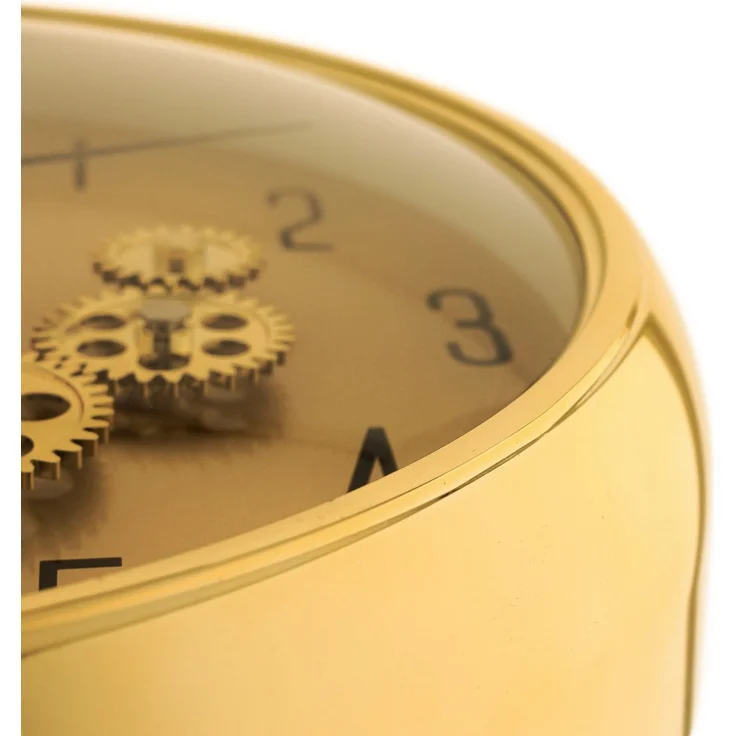 Wanduhr mit Zahnrädern - ø35 x 9 cm, Analog im Industrial-Look Gold – Bild 4