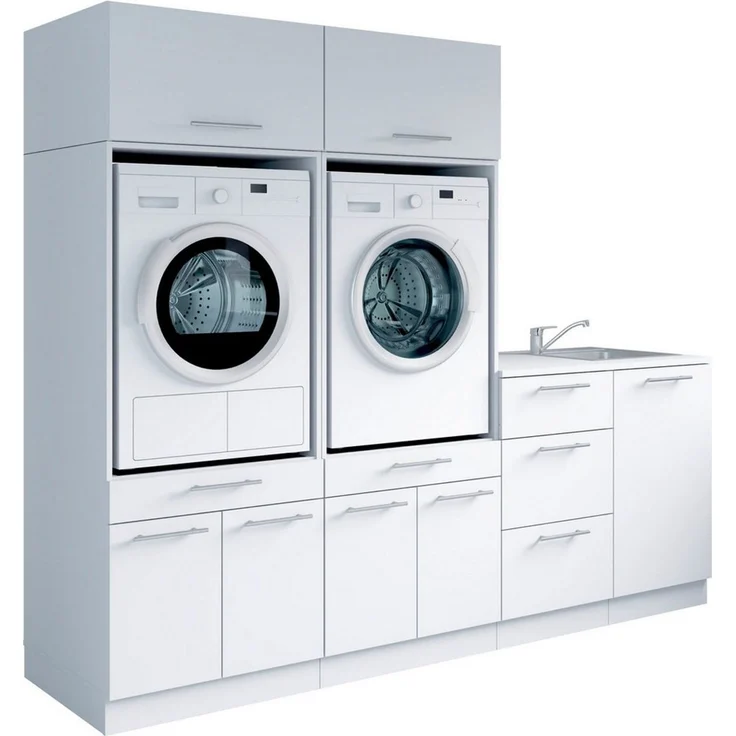 Laundreezy Mehrzweckschrank-Set Laundreezy, 6-tlg. Mehrzweckschrank-Set B/H/T 236/200/68 cm, (6-St), Breite 236 cm, Soft-Close-Funktion, höhenverstellbare Füße – Bild 5