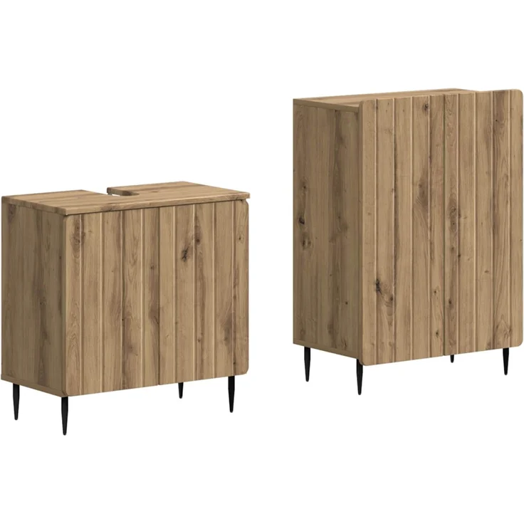 vidaXL 2-teiliges Badezimmer Schrank Set ZWOLLE Artisan-Eiche 3417602 – Bild 2