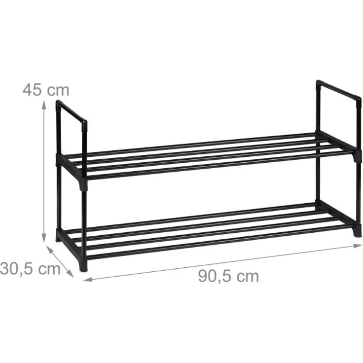 Schwarzes Schuhregal aus Metall – Bild 4