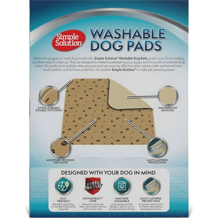 Simple Solution Welpen-Unterlage, wiederverwendbar - 2er Pack, 76 x 81 cm – Bild 2