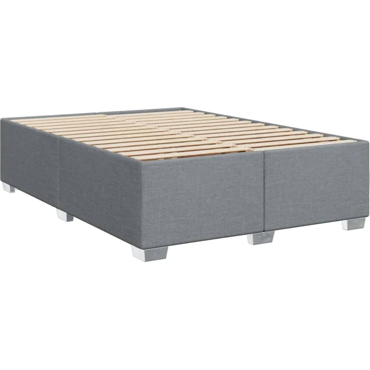 vidaXL Boxspringbett mit Matratze Hellgrau 140x200 cm Stoff 3285911 – Bild 5