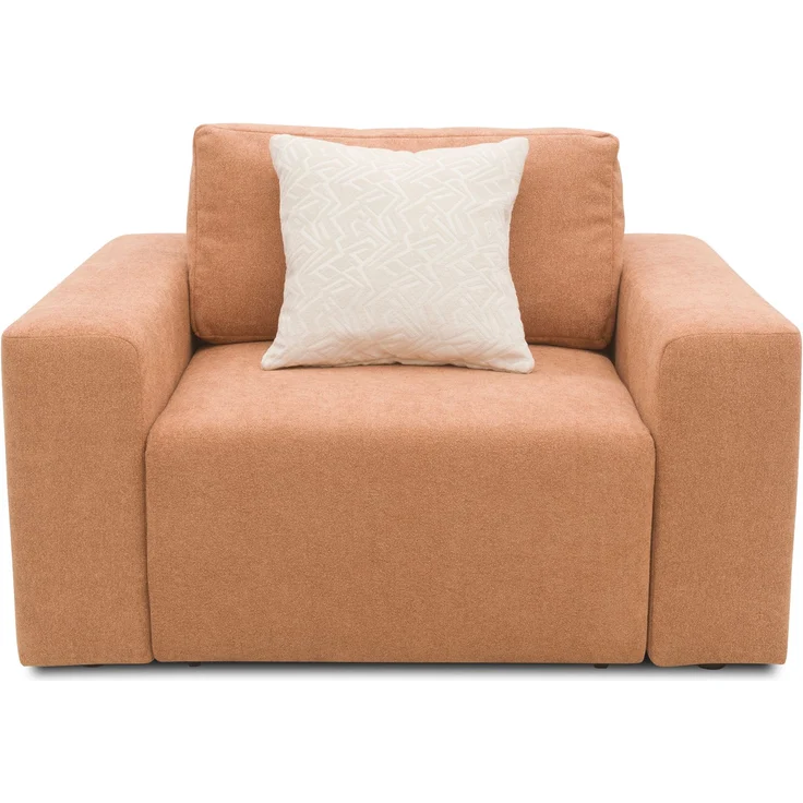 DOMO. collection Sessel 700 029, Polstersessel mit Schlaffunktion und Federkernpolsterung, loses Rückenkissen, Schlafsessel, Armsessel 130 x 116 x 85 cm (BxTxH), lachs – Bild 3