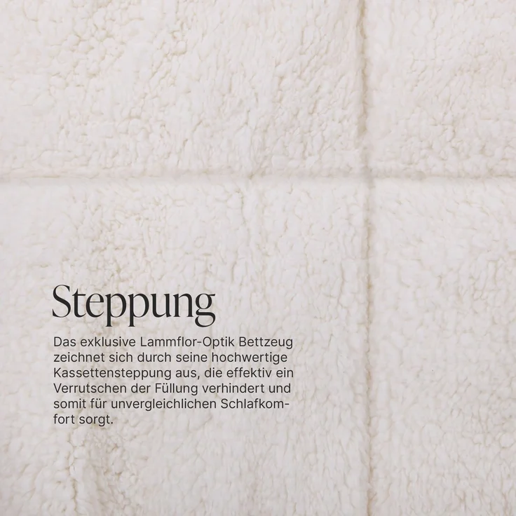 Wende Bettdecke 135x200cm Lammflor Optik - Steppbett Sherpa-Fleece und Mikrofaser Seite - warme Steppdecke (1400g Füllung) - Wende-Design - Öko Tex 135x200cm inkl. 40x80 Kissen – Bild 5