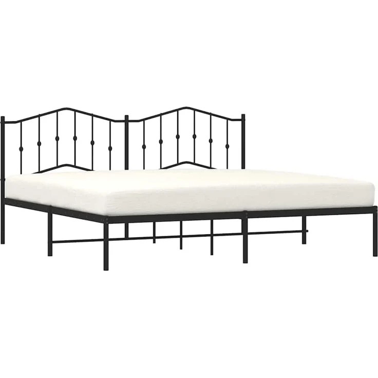 Doppelbett, Bettgestell Modernen mit Kopfteil Metall Schwarz 193x203 cm d622e – Bild 4