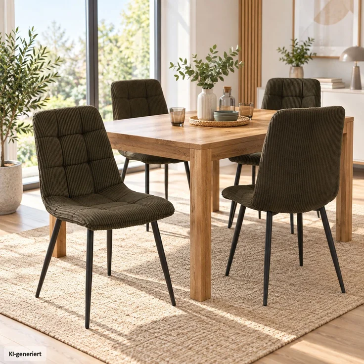 Stuhl Mesa braun cord – Bild 1