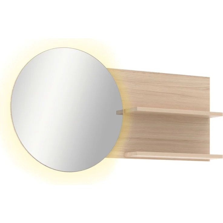 XORA 'PISA' Spiegel mit Paneel, Holznachbildung Eiche, 133 x 70 x 17 cm, mit LED-Beleuchtung – Bild 1