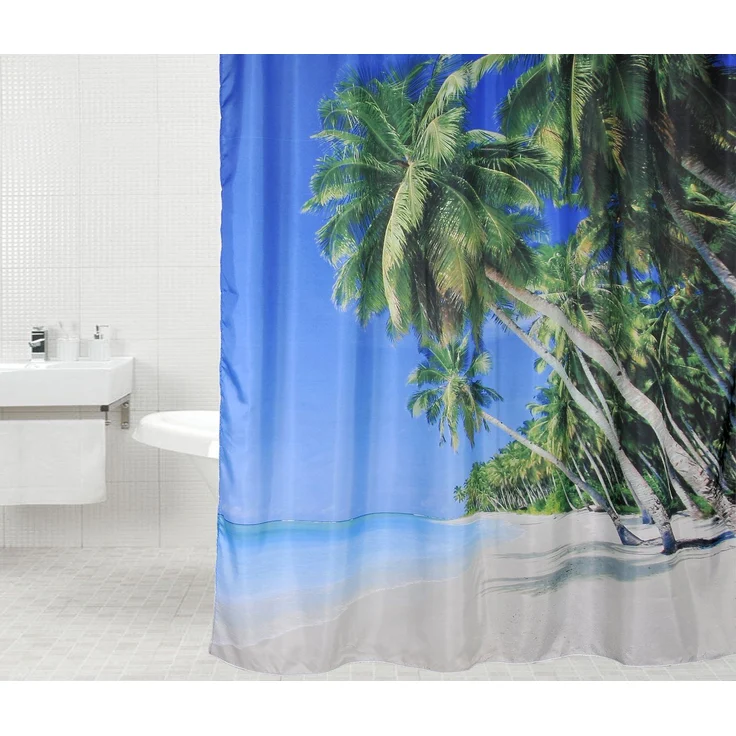 Sanilo Duschvorhang Karibik 180 x 200 cm, 100% wasserdicht, Anti-Schimmel-Effekt, hochwertige Qualität – Bild 1