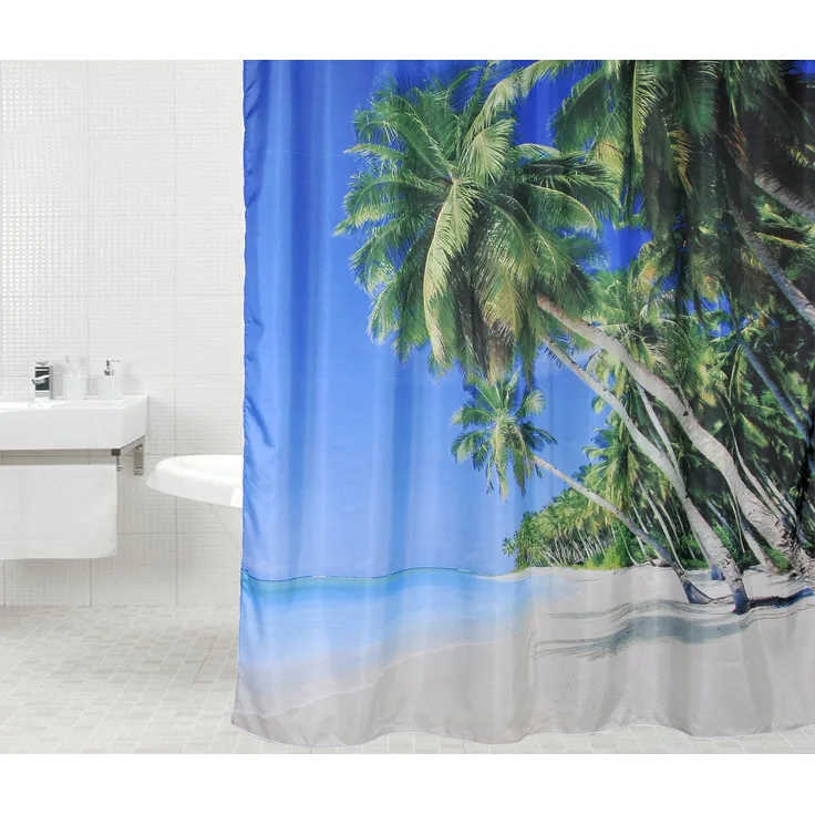 Sanilo Duschvorhang Karibik 180 x 200 cm, 100% wasserdicht, Anti-Schimmel-Effekt, hochwertige Qualität