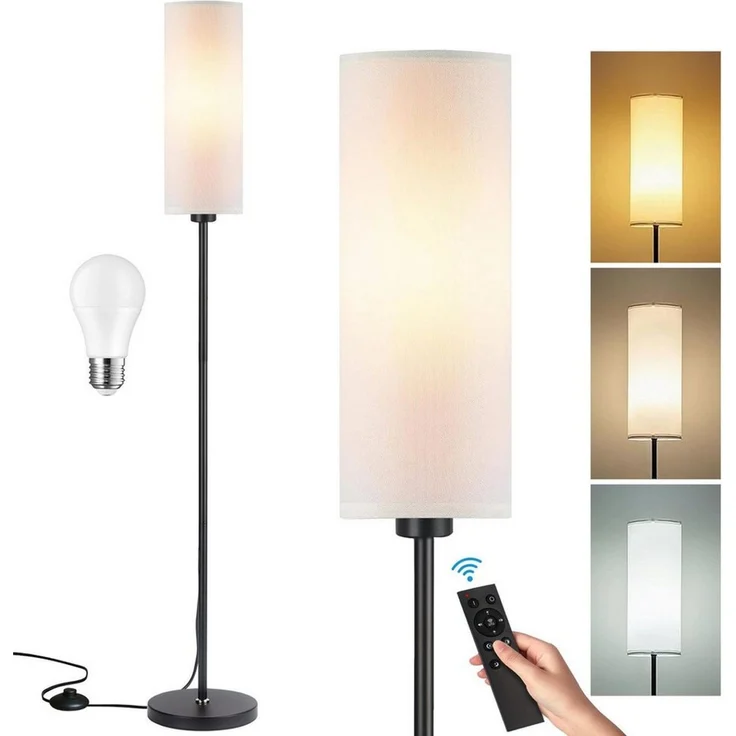 Ophy Stehlampe Stehlampe modern mit Fernbedienung – dimmbar, Fußschalter, inkl. 9 W LED, für Wohnzimmer & Raumecken – Bild 1