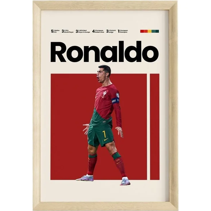 JUSTGOODMOOD Poster Premium ® Christiano Ronaldo Poster · Portugal Trikot · ohne Rahmen