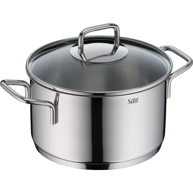 Silit Kochtopf Extra Cook, mit Glasdeckel, Edelstahl 18/10 (2-tlg), SiliTherm Universalboden, induktionsgeeignet, spülmaschinengeeignet – Bild 1
