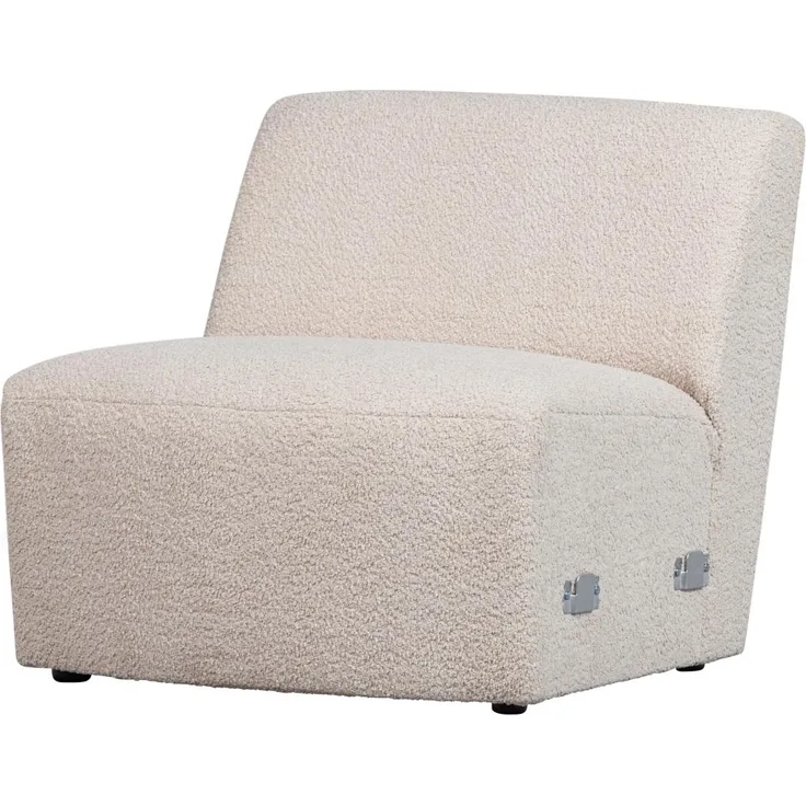 Modulsofa Coco 1-Sitzer aus Boucle-Stoff, Creme