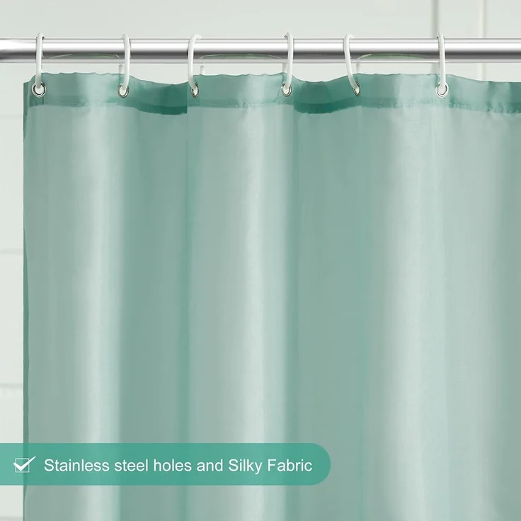 Furlinic Duschvorhang Überlänge Antibakteriell Wasserdicht 275x180cm Minzgrün – Bild 3