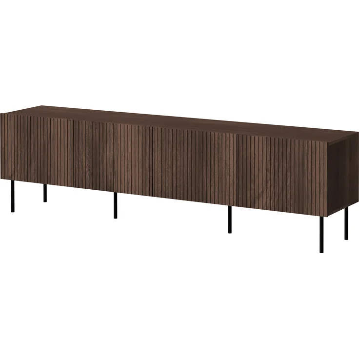 Mirjan24 'Trigev 200 4D' TV-Lowboard mit 4 Drehtüren, Laminatplatte nuss Warmia, 58 x 40 x 201 cm – Bild 3