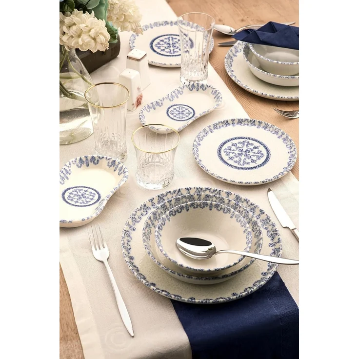 Hermia Concept 'N25003' Tafelservice (27-teilig), Blau / Weiß, Ø 25 cm – Bild 2