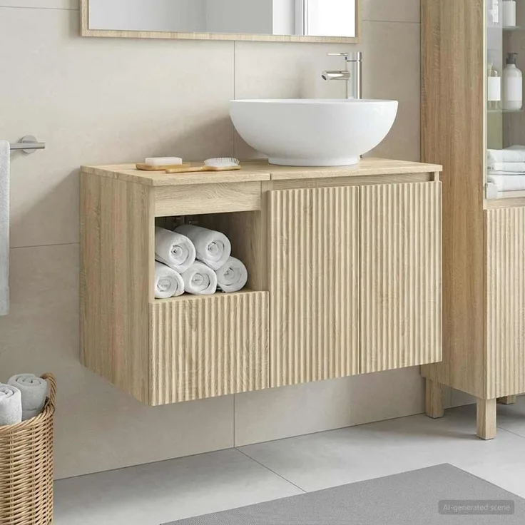 vidaXL Badezimmerschrank-Set 2 stk. Sonoma-Eiche 79,5 x 44,5 x 80 cm 3404086