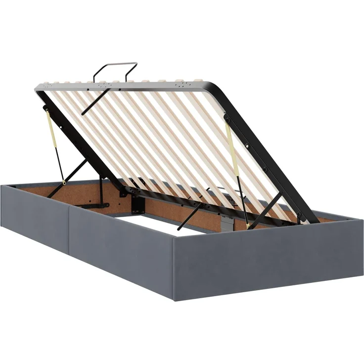 vidaXL LED-Speicherbett mit Matratze Dunkelgrau 90 x 200 cm Samt 3459163 – Bild 6