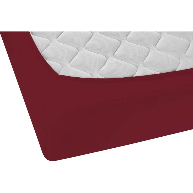 biberna Feinjersey-Spannbetttuch 0077144, burgund, 1x 180x200 cm - 200x200 cm – Bild 2