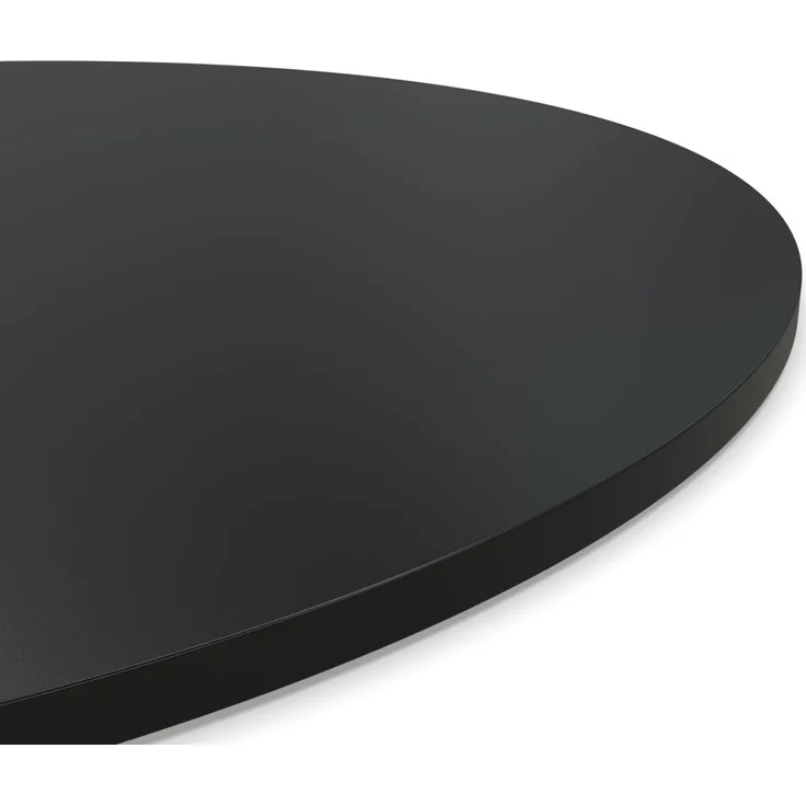 Dekor Spanplatte 28mm Tischplatte rund melaminharzbeschichtet schwarz mit ABS Kante Umleimer - Größe 130 x 130 cm - Höhe 2,8 cm - Farbe Vulkanschwarz – Bild 4