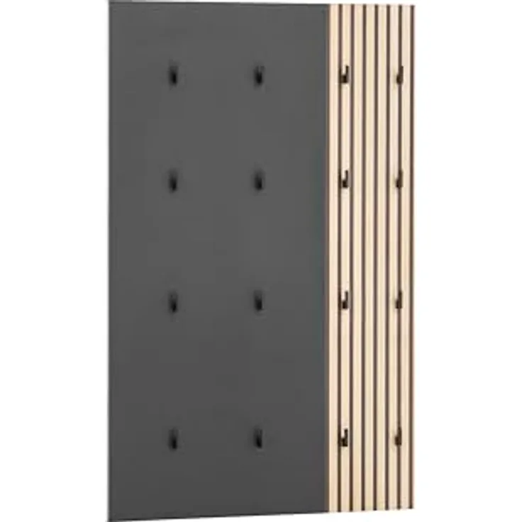 MID.YOU Garderobenpaneel, Schwarz/Eiche, Holzwerkstoff mit Aufhängemöglichkeit, 73.5x109x2.6 cm