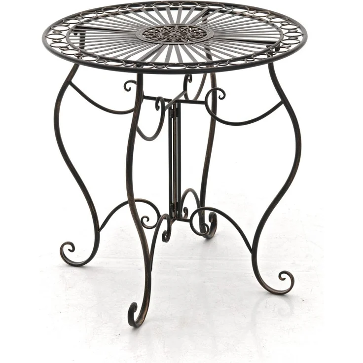 Outdoor Sitzgruppe RIZAR - Metall Bronze 42x49x91.5 cm | Gartenmöbelset 2 Personen Metall Vintage Balkonmöbel Set Bistrotisch Terrassenmöbelset – Bild 6