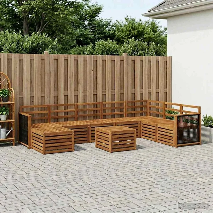 vidaXL Outdoor-Sofagarnitur 8 stk. 8-Sitzer Natur Massivholz Akazie 3384710 – Bild 1
