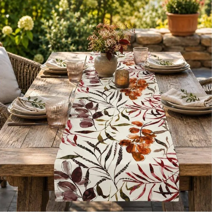 sander table + home Tischläufer Tischläufer SKANE mit floralem Design - 50 x 140 cm