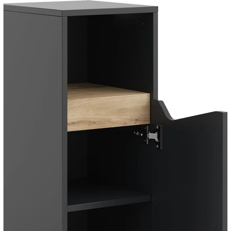 Midischrank Marelle Anthrazit/Artisan 30 x 74.5 cm mit Tür und offenem Fach Vicco – Bild 6