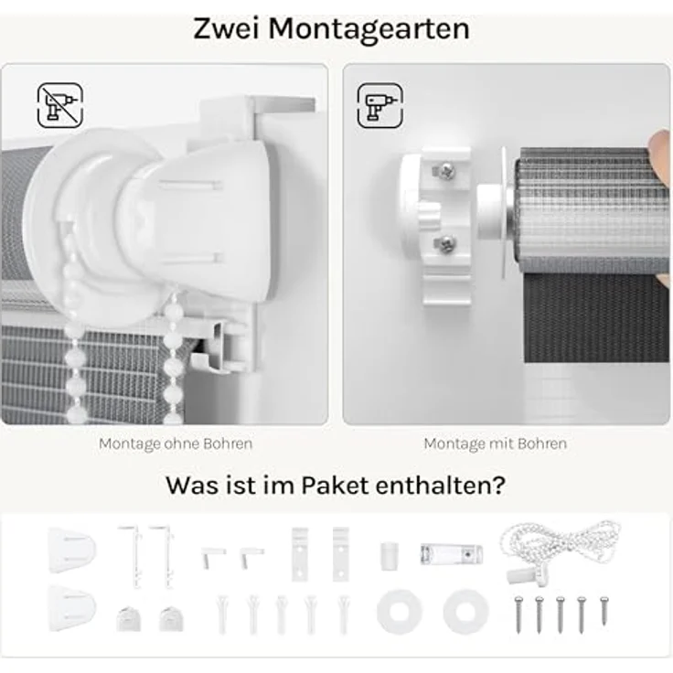 Doppelrollo, Woltu, Lichtschutz, Lichtschutz, Rollos für Fenster und Türen, verdunkelnd – Bild 5