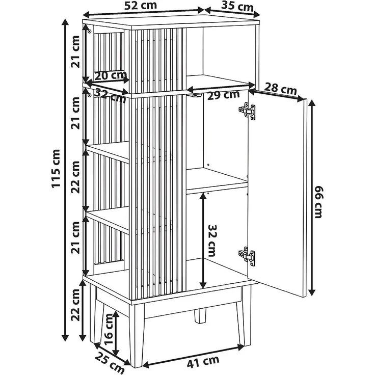 Badezimmerschrank NUBES 52 cm Hellbraun Weiß – Bild 3