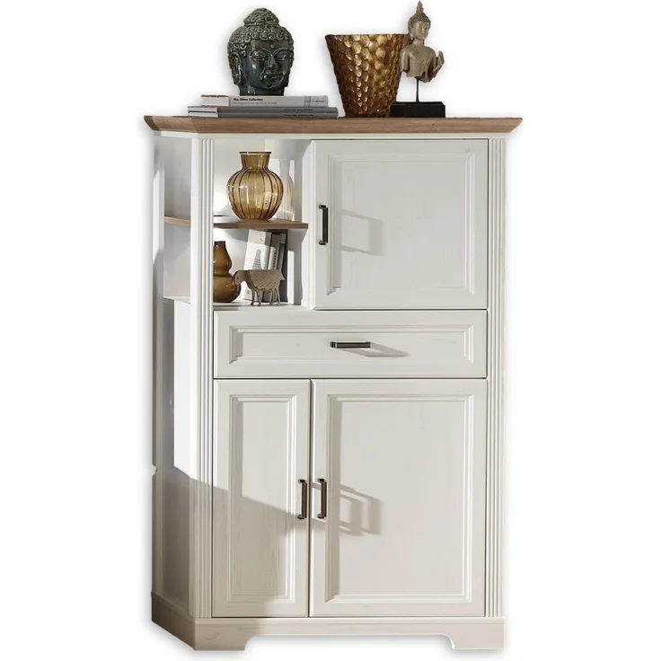 Highboard Stauraumelement JASMIN Pinie weiß Nachbildung