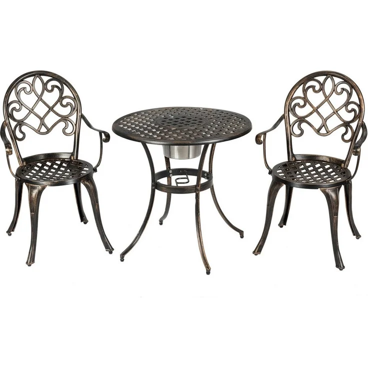 COSTWAY Balkonset, (3-tlg), Bistro-Set mit abnehmbarem Eiskübel – Bild 1