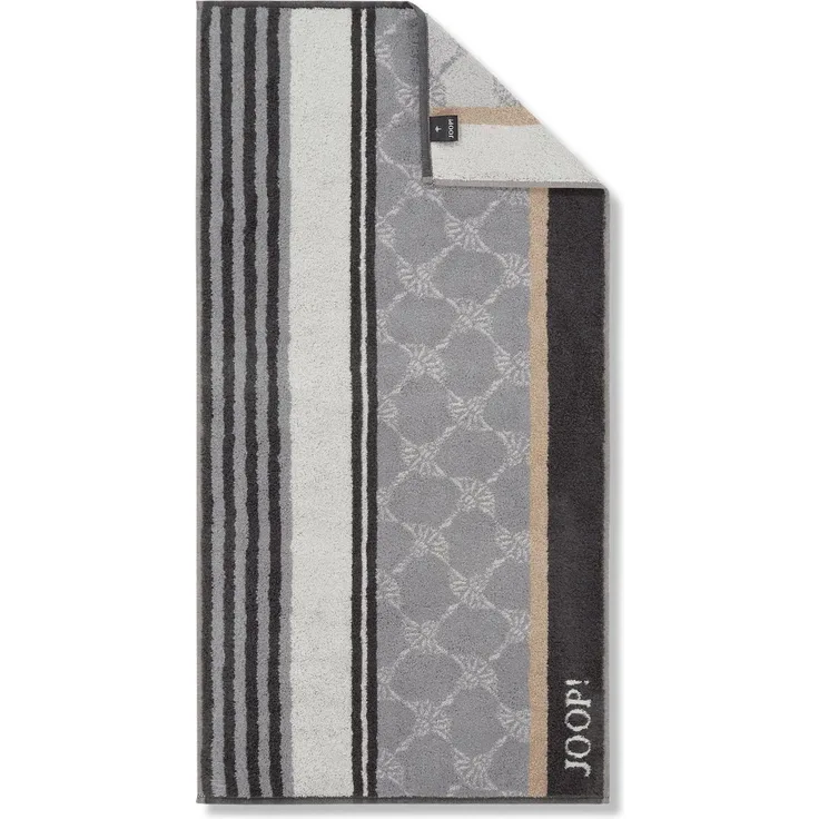 JOOP! Lines Stripes Handtuch 100 % Baumwolle Walkfrottier Stone 50x100 cm