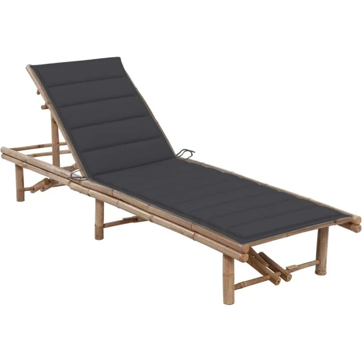 vidaXL Garten-Sonnenliege mit Auflage Bambus 3061632