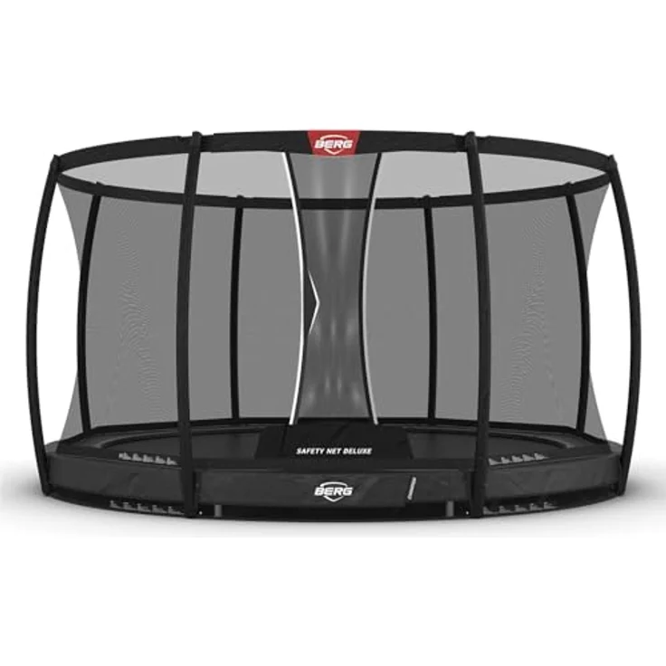 Berg InGround Champion, Trampolin 330 cm mit Sicherheitsnetz Deluxe AirFlow Pro in grau, langlebige TwinSpring Gold-Federn, 100 kg Maximalgewicht – Bild 1
