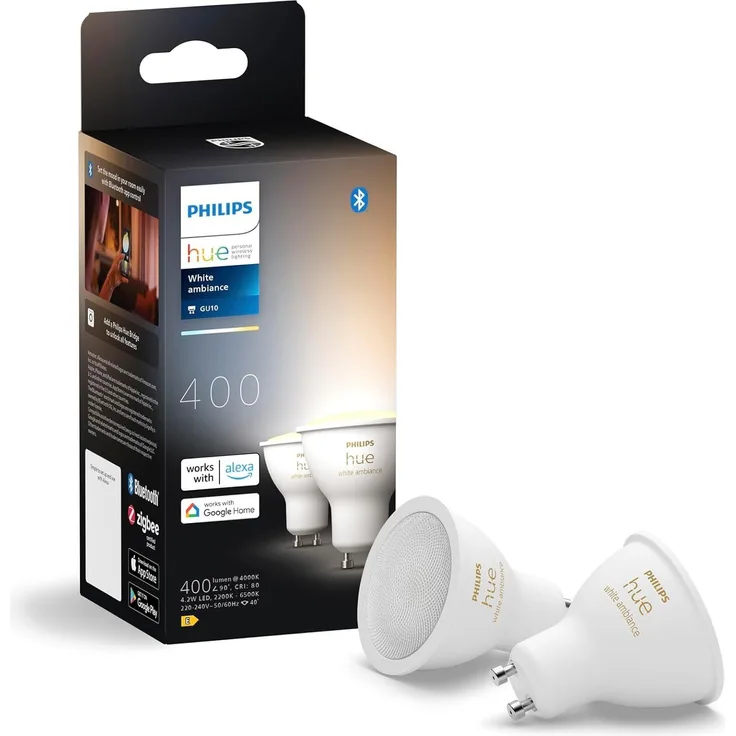 Philips Hue White Ambiance GU10 Doppelpack 2x350lm.